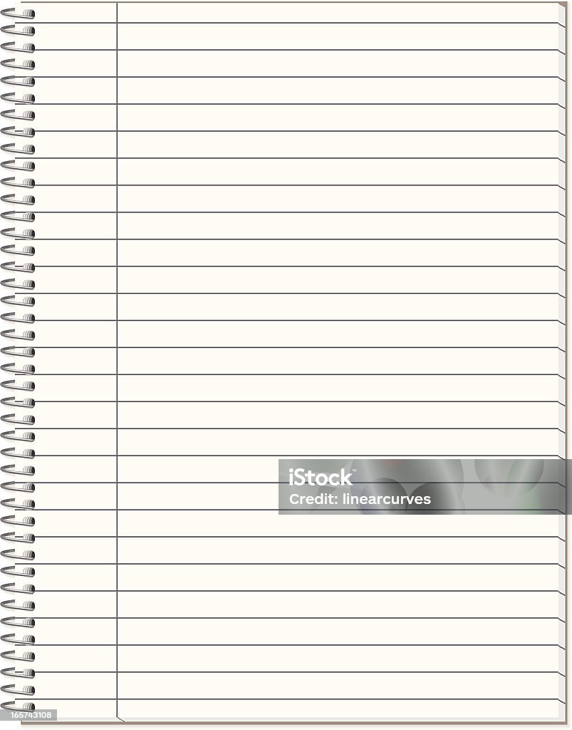 Notepad con Foglio a righe - arte vettoriale royalty-free di Blocco note a spirale