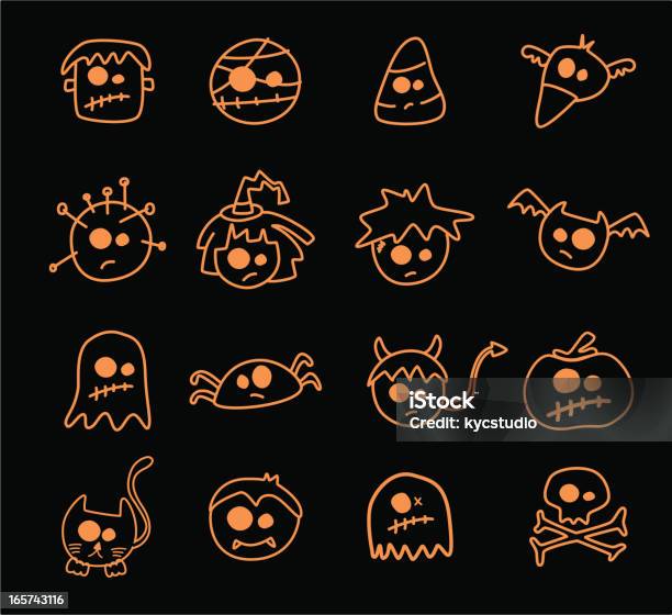 Classique Halloween Symboles Vecteurs libres de droits et plus d'images vectorielles de Anthropomorphisme - Anthropomorphisme, Araignée, Art et Artisanat