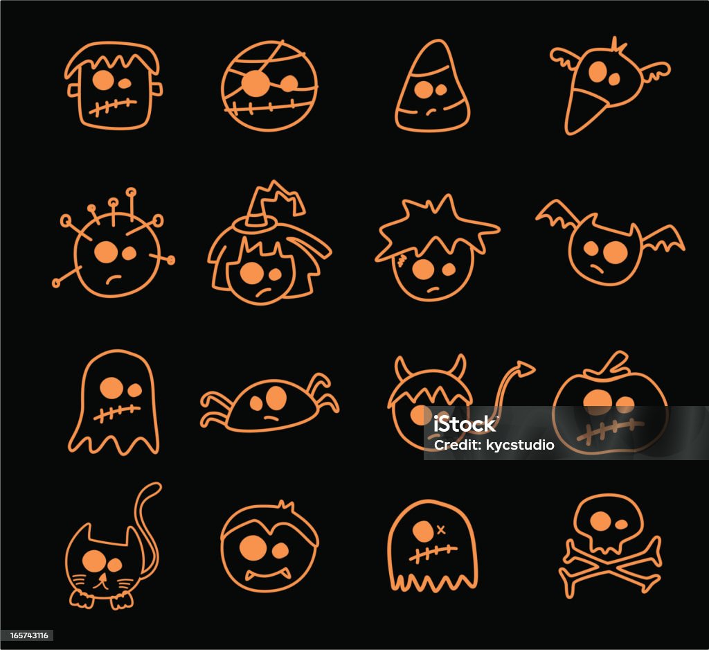 Classico Halloween simboli - arte vettoriale royalty-free di Animale