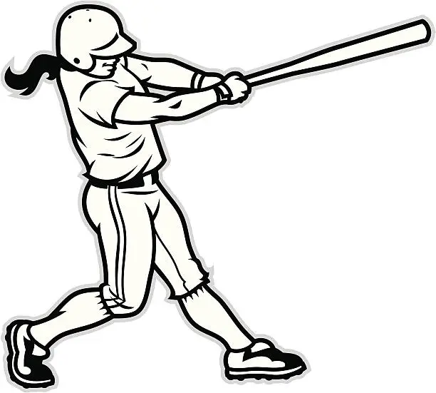 Vector illustration of Softball Batter