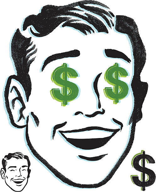 деньги человек - greed currency men happiness stock illustrations