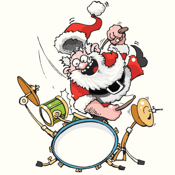 ударник санта-клауса - cymbal drumstick music percussion instrument stock illustrations