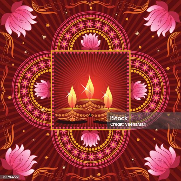 Ilustración de Diwali Fondo Con Lotus y más Vectores Libres de Derechos de Aceite para cocinar - Aceite para cocinar, Amarillo - Color, Celebración - Acontecimiento