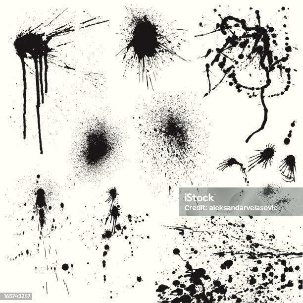 Splattering Sample Splatter Elements Stock Illustration - Download Image Now - Spray ...