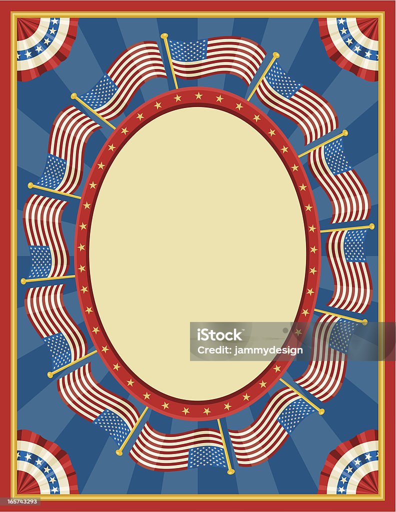 Drapeau américain affiche - clipart vectoriel de 4 juillet libre de droits