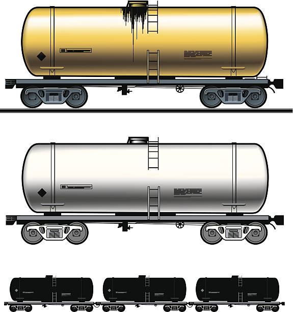 топливный бак-автомобиль - commercial land vehicle man made object land vehicle rail freight stock illustrations