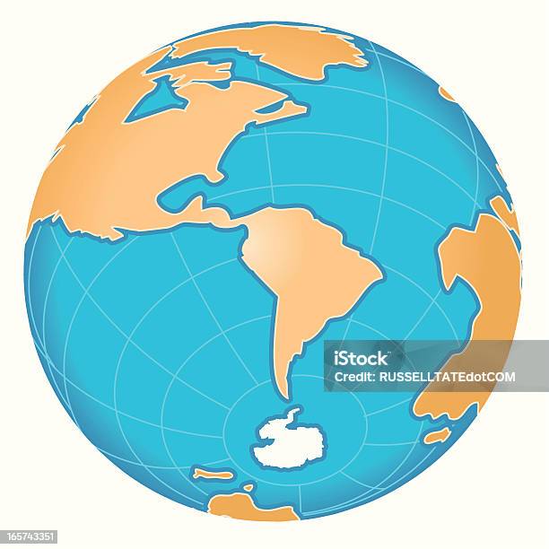 Polo Sud Map Antartide - Immagini vettoriali stock e altre immagini di Globo terrestre - Globo terrestre, Carta geografica, Planisfero