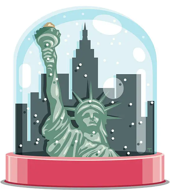 Vector illustration of New York City Snow Globe