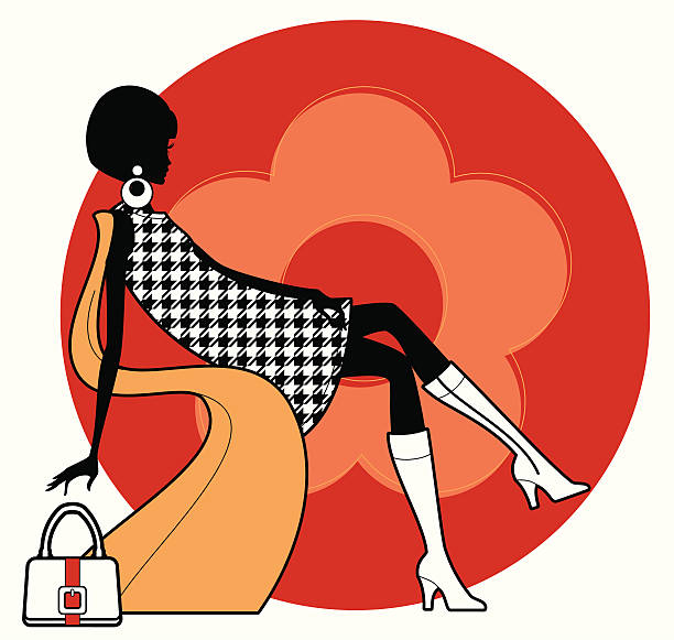 Sixties Chic A fashionable sixties style girl. Click below for more sexy girls and fashion images. 60s style dresses stock illustrations