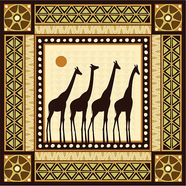 Vector illustration of African Frame Scene