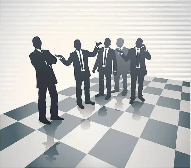 Vector illustration of Business Chess Team