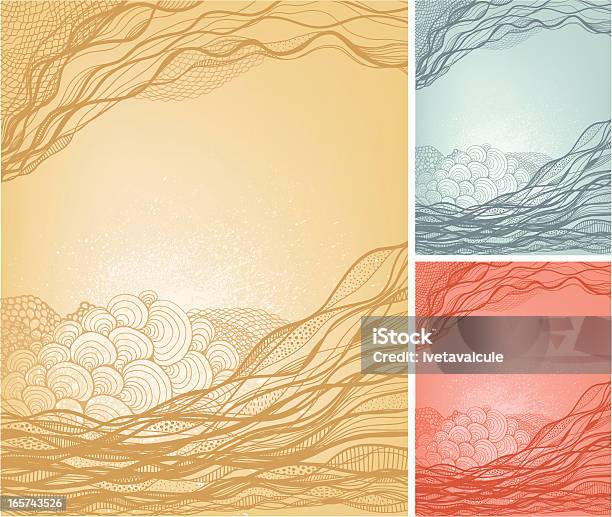 Doodle Фон Волнистые — стоковая векторная графика и другие изображения на тему Волновой рисунок - Волновой рисунок, Иллюстрация, Абстрактный