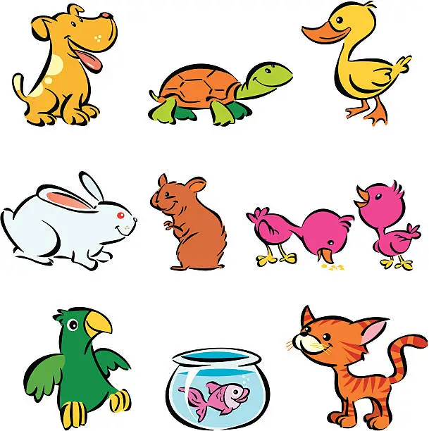 Vector illustration of Multiple Pets