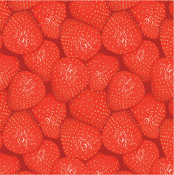 Seamless strawberries pattern vector art illustration