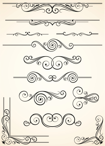 An a Vector Illustration of Decorative Dividers and Corners