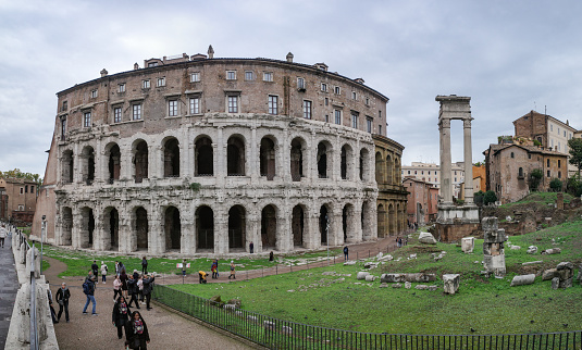 Rome, Italy - 27 Nov, 2022: Teatro Marcello, ancient Roman theatre