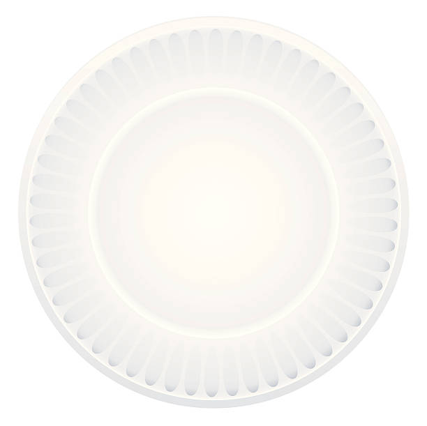 White paper plate against a white background A Paper Plate on a transparent background. paper plate stock illustrations
