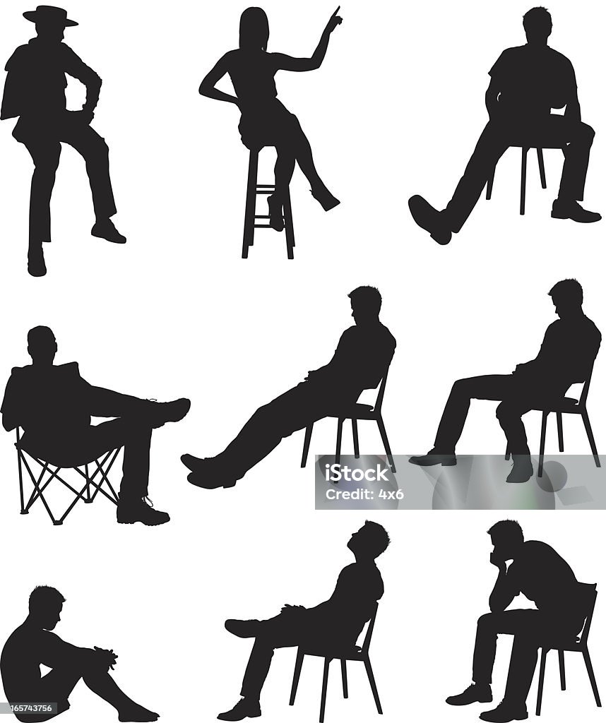 Random people sitting Random people sittinghttp://www.twodozendesign.info/i/1.png Sitting stock vector