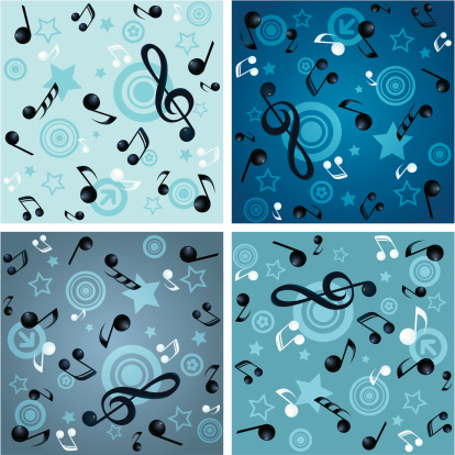 Music themed wallpapers in 4 different colors.