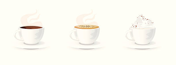 выбор кофе - steam black coffee heat drink stock illustrations
