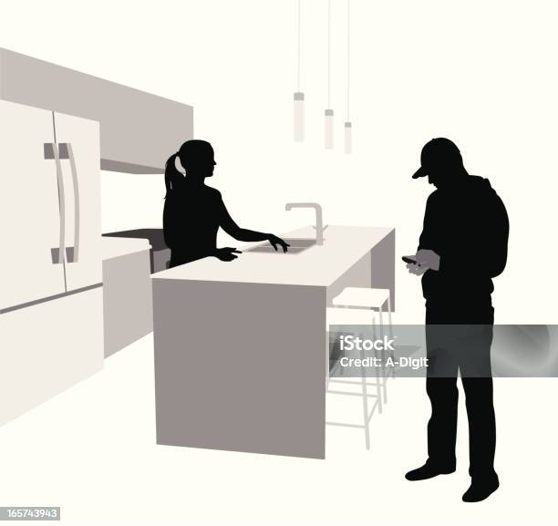 Domestic Vector Silhouette Stock Illustration - Download Image Now - In Silhouette, Faucet, Refrigerator