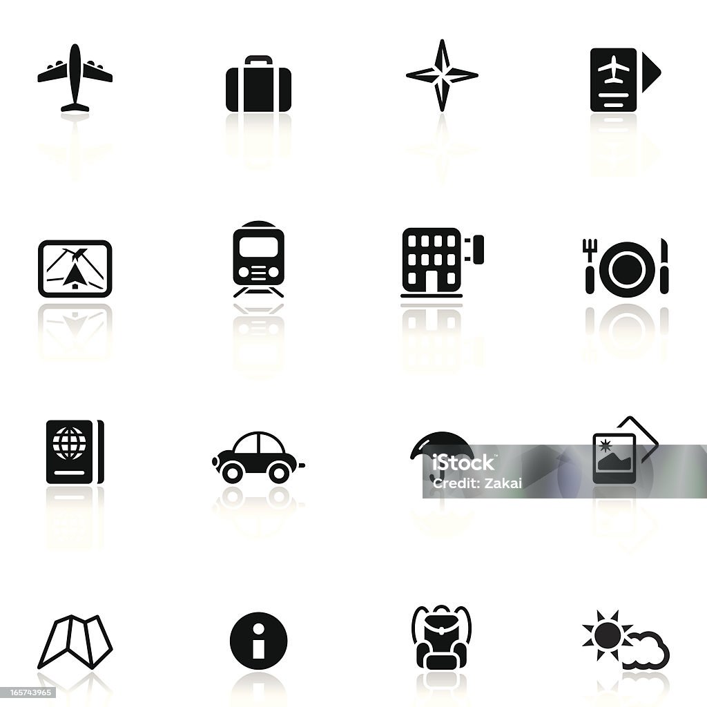 Conjunto de ícones de viagens e férias de 1/3/Simple Collection - Vetor de Avião royalty-free