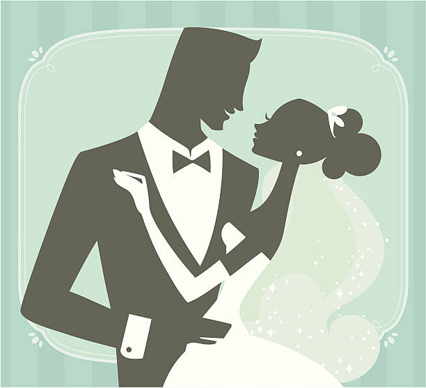 Elegant Couple vector art illustration