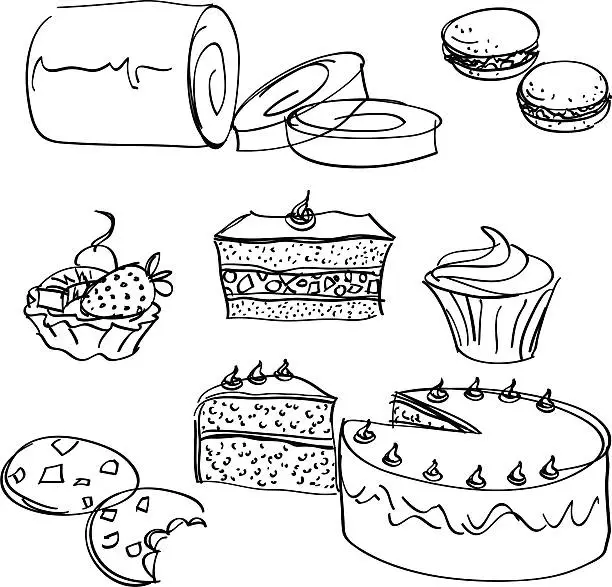Vector illustration of Cakes collection