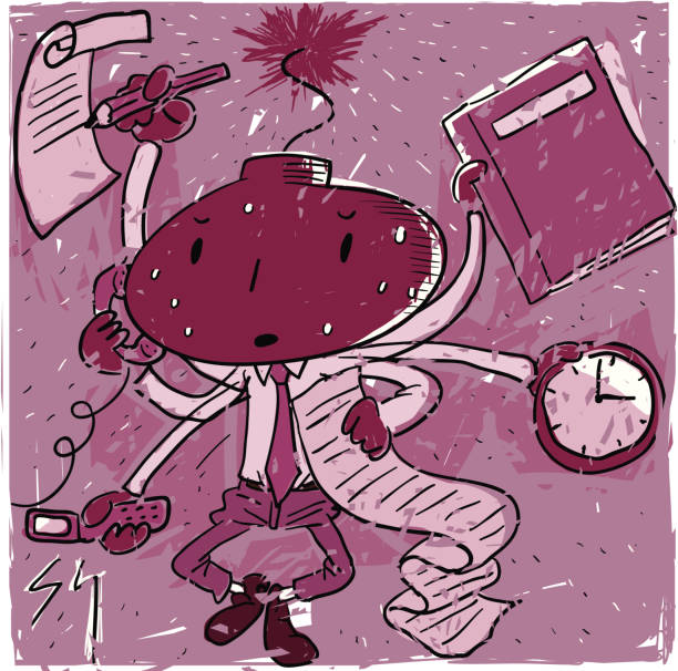Working man busy to bomb Vector illustration – Working man busy to bomb. funny contract stock illustrations