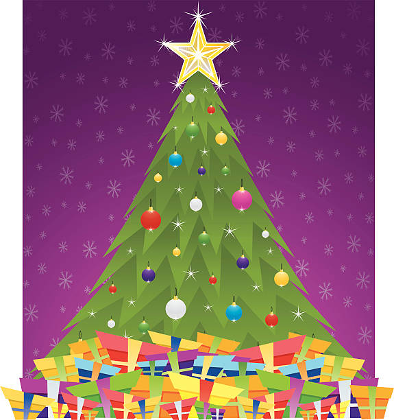 Christmas Tree and Gifts Christmas Tree and Gifts tree fern stock illustrations
