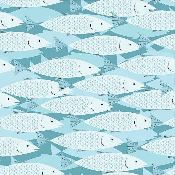 Vector illustration of School Of Fish