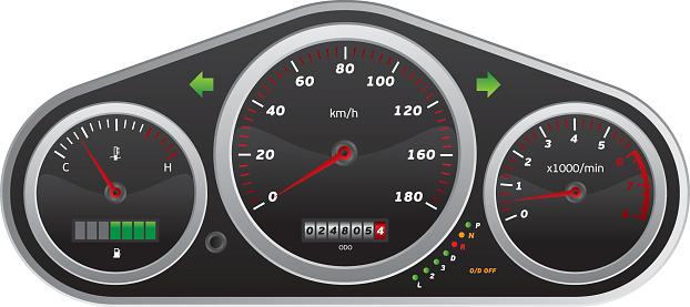 Speedometer / Fuel & Temperature (Vector image)