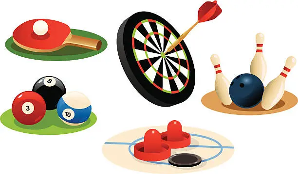 Vector illustration of Pool Hall Games