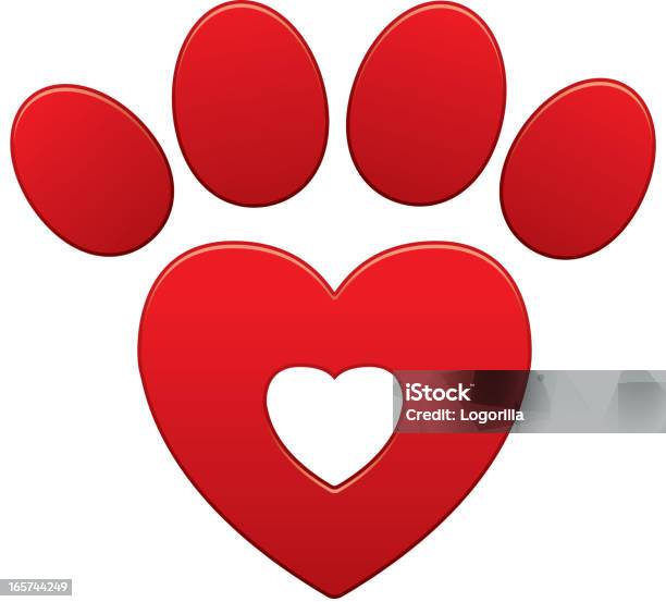 Ícone Pegada - Arte vetorial de stock e mais imagens de Animal - Animal, Coração de animal, Amor