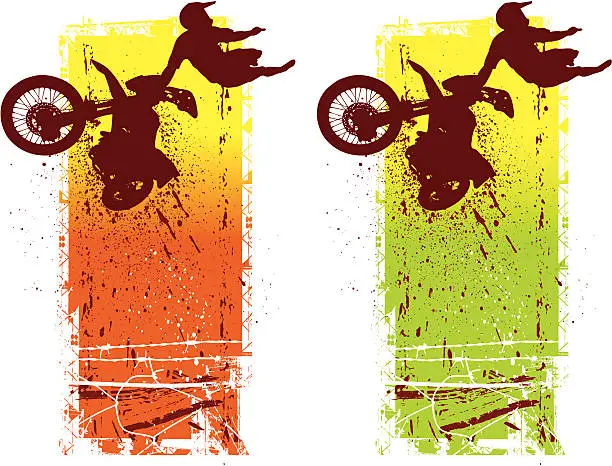 Vector illustration of Motocross Racer in Mid-Air