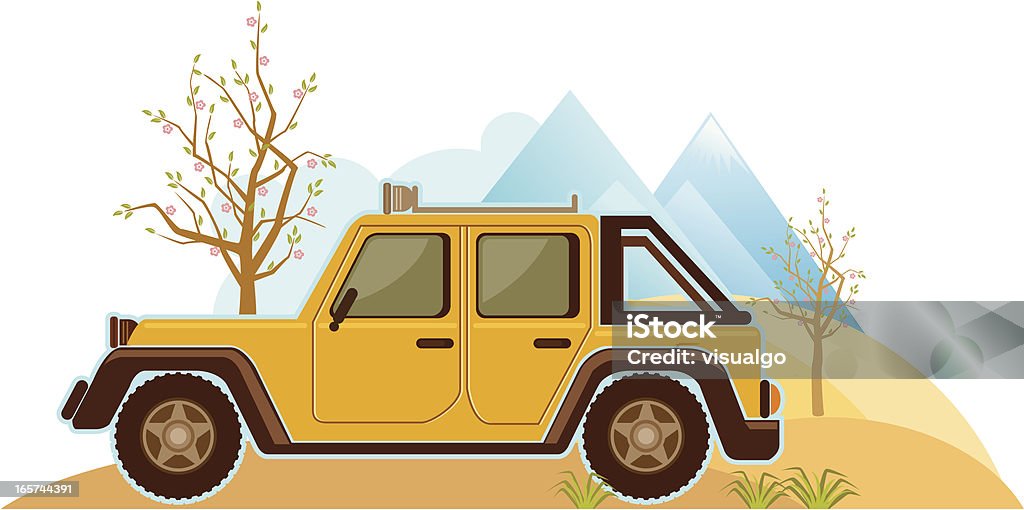 jeep e natureza - Royalty-free SUV arte vetorial