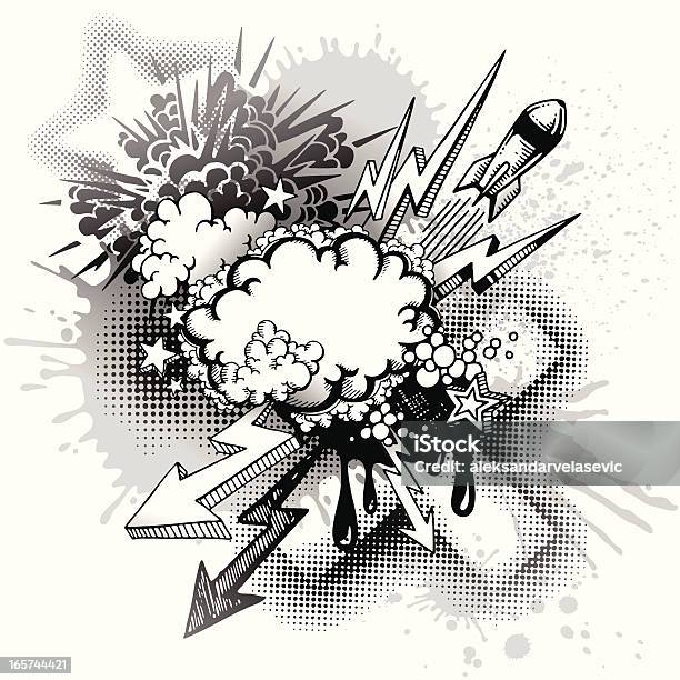 Graffiti Explosion Vecteurs libres de droits et plus d'images vectorielles de Bande dessinée - Bande dessinée, Graffiti, Missile