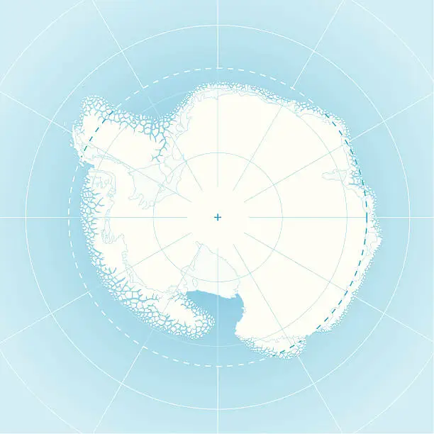 Vector illustration of South Pole Map (antarctica)