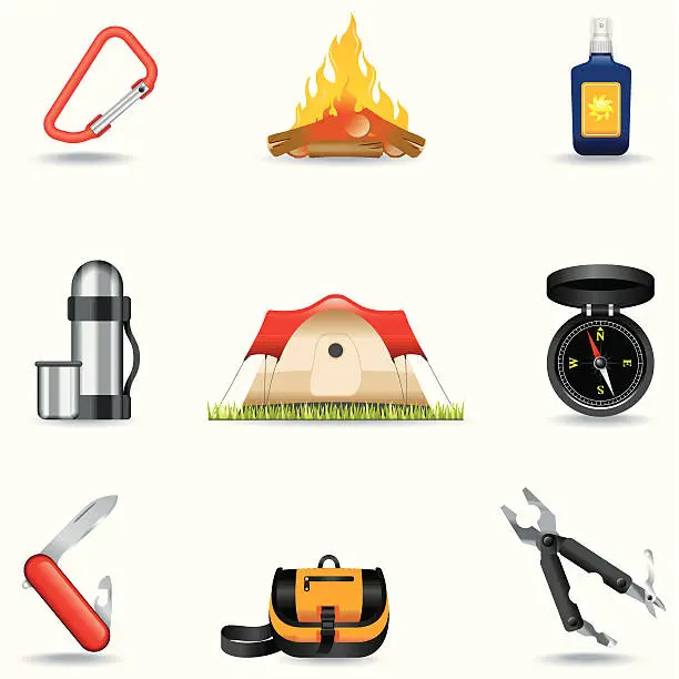 Vector illustration of Icon set, Outdoor