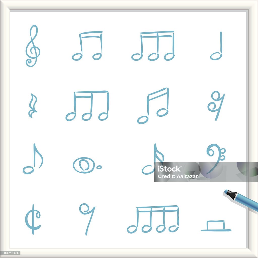 Sketch Icons - Musical Notes Illustration of Musical Notes Icons. The icons are made of flat shapes, no brushes and strokes. Felt Tip Pen stock vector