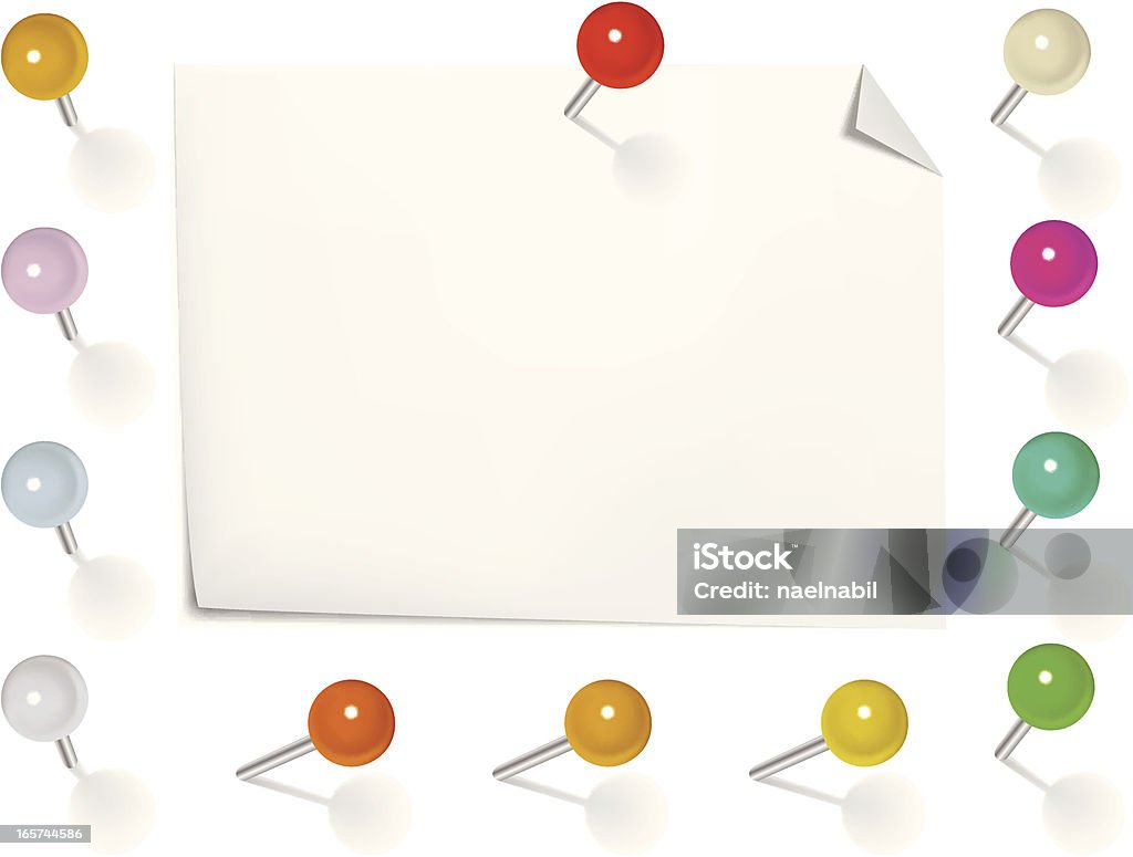 Notes Attach Pin Note With Pin Attached Stock Illustration - Download Image Now ...