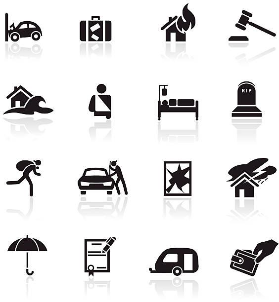 Insurance icon set Insurance icon set stealing stock illustrations