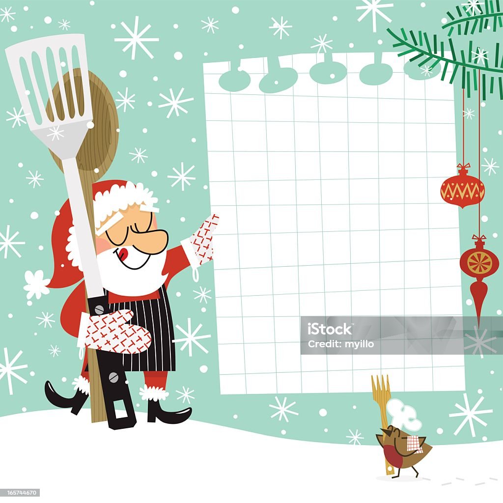 Christmas receptury. Santa Claus kuchni - Grafika wektorowa royalty-free (Boże Narodzenie)