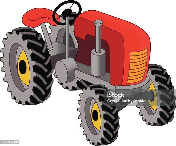 Tractor Stock Illustration - Download Image Now - Tractor, Cartoon, Red -  iStock