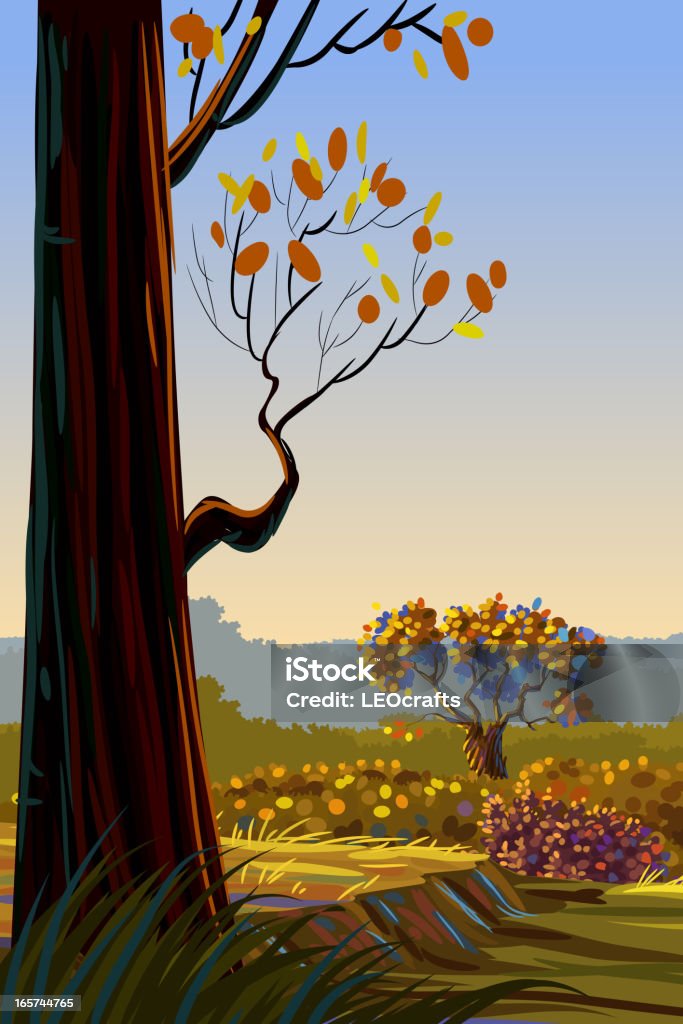 아름다운 가을 풍경 - 로열티 프리 나무 벡터 아트