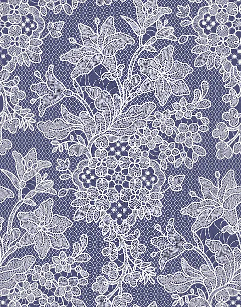 Vector illustration of Lilies. Seamless Pattern. Lace.