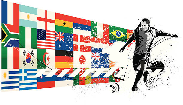 fußball world cup - soccer soccer ball symbol algeria stock-grafiken, -clipart, -cartoons und -symbole