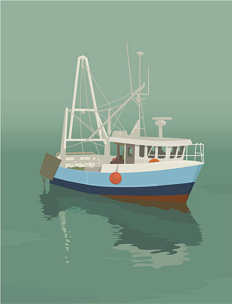 траулер - fishing boat stock illustrations