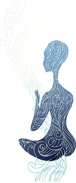 Vector illustration of flowing in stillness