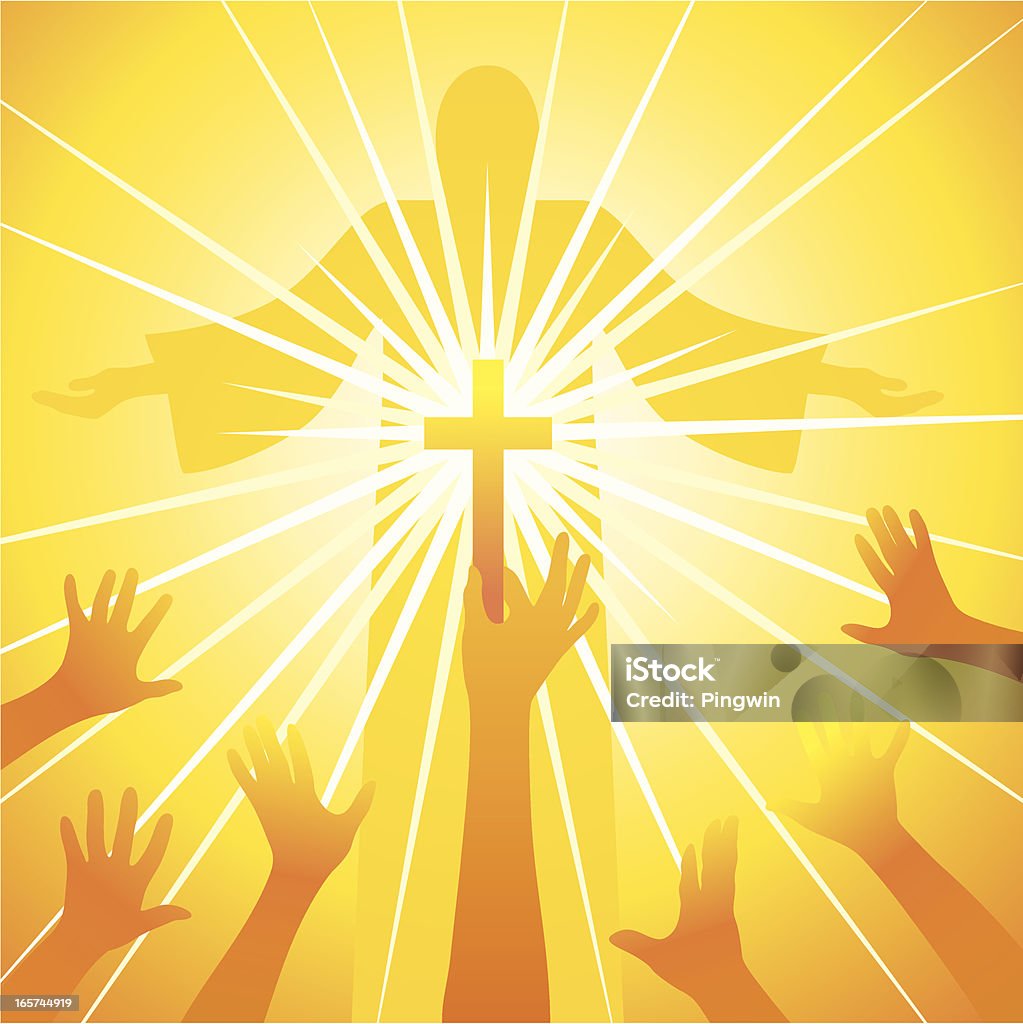 Luz de Espiritualidade - Vetor de Jesus Cristo royalty-free